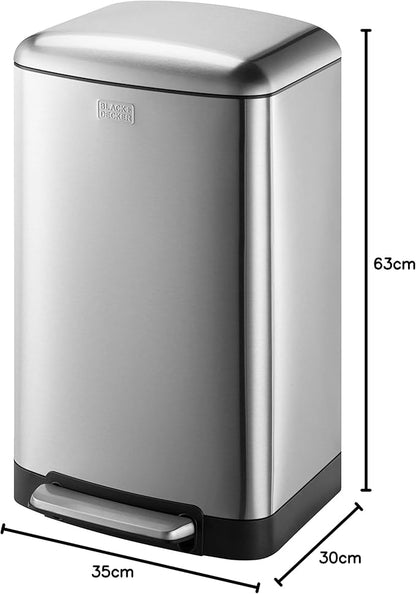 Black & Decker® Stainless Steel Trash Bin 30L