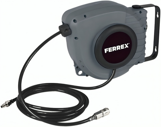 Ferrex 10m compressed air hose reel attachment option with swivel bracket